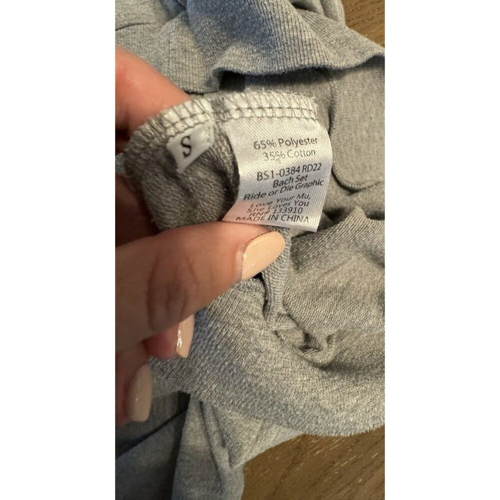 Show Me Your Mumu Ride or Die Gray Graphic Sweatshirt Short set Oversized Small - Picture 15 of 16
